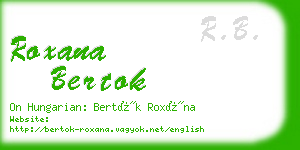 roxana bertok business card
